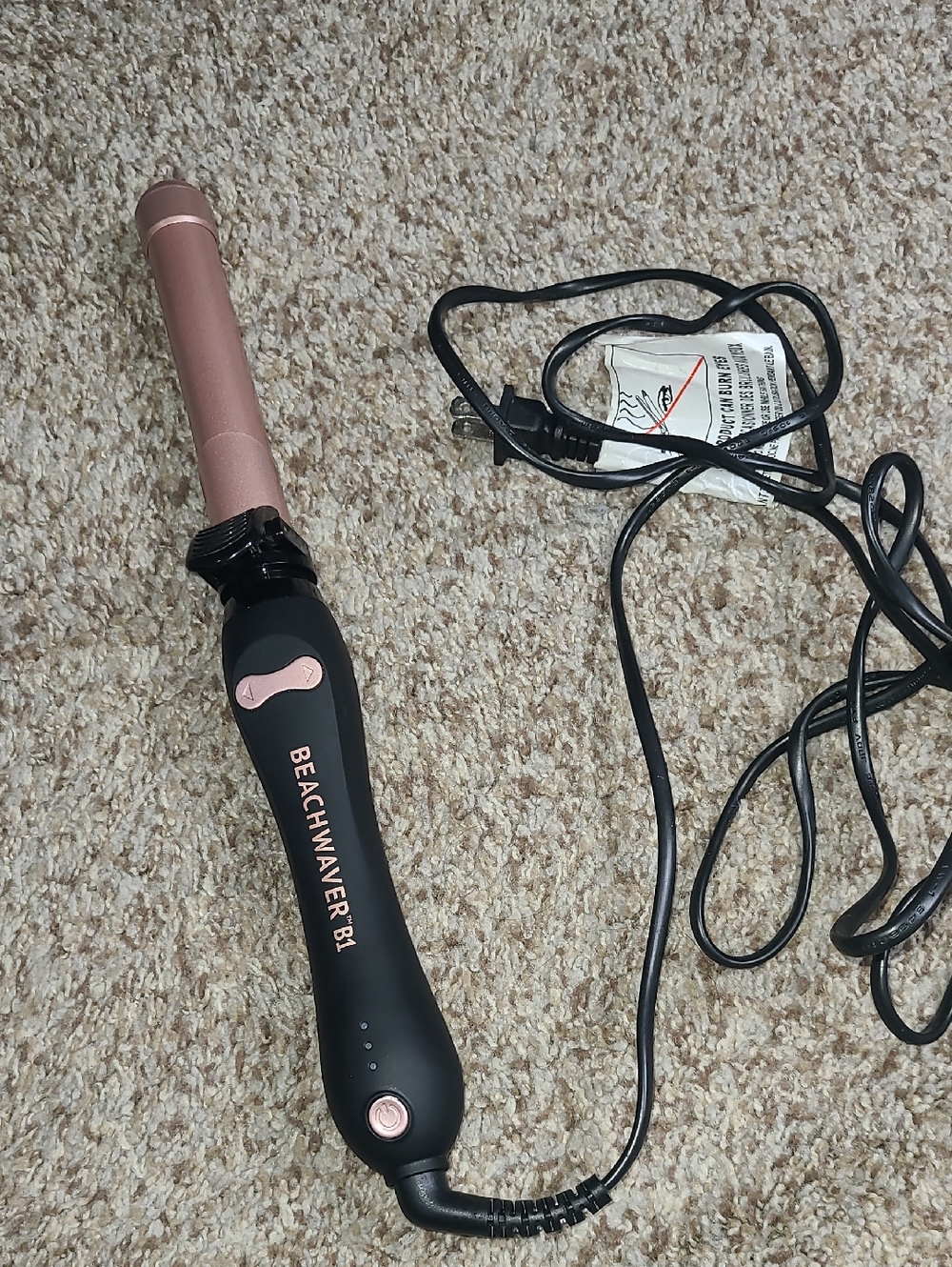 BEACHWAVER B1 Rose Gold and Black Curling Wand